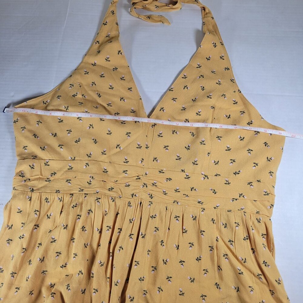 American Eagle Outfitters Women Backless Yellow Ditzy Floral Halter Size XL - Picture 5 of 12